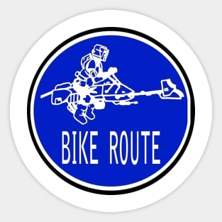 Bike Route Road Sign Sticker